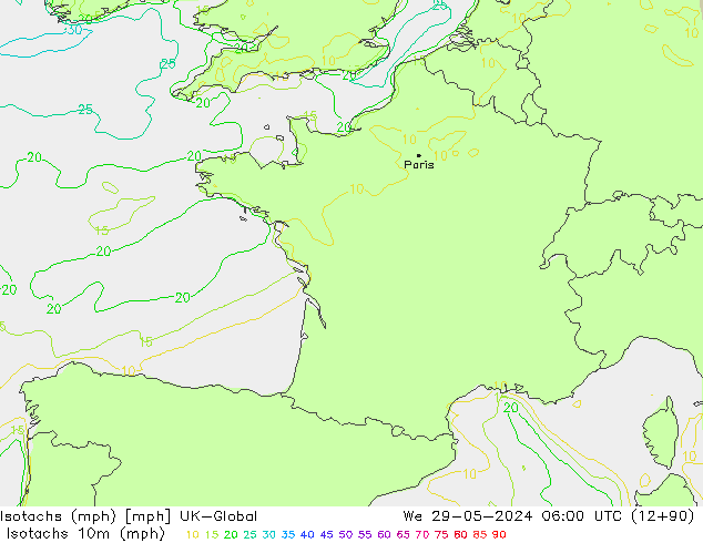 Isotaca (mph) UK-Global mié 29.05.2024 06 UTC