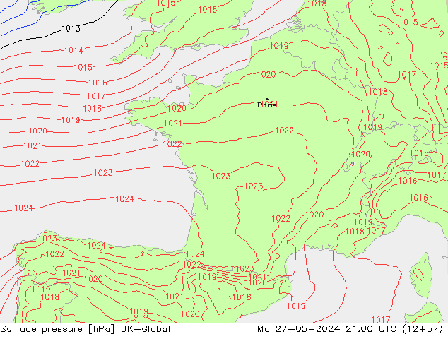 Yer basıncı UK-Global Pzt 27.05.2024 21 UTC