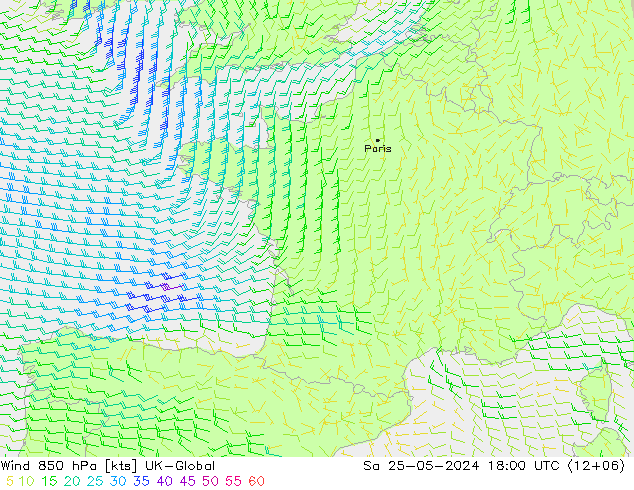 Wind 850 hPa UK-Global Sa 25.05.2024 18 UTC