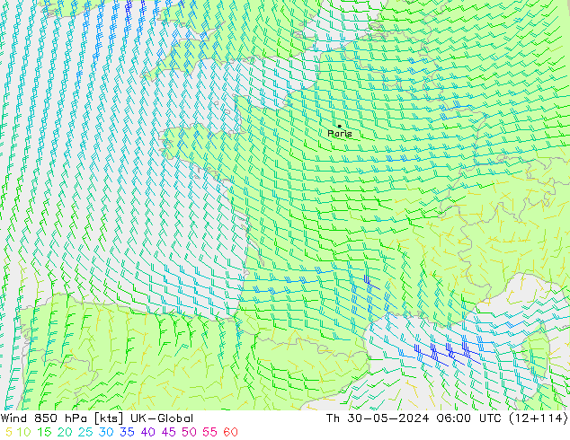  850 hPa UK-Global  30.05.2024 06 UTC