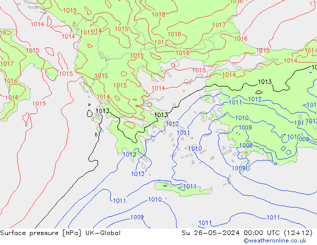 Yer basıncı UK-Global Paz 26.05.2024 00 UTC