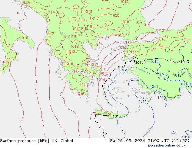 pression de l'air UK-Global dim 26.05.2024 21 UTC