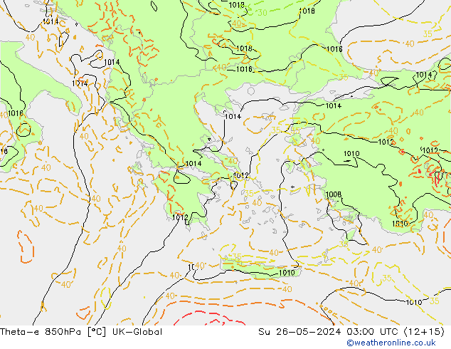 Theta-e 850hPa UK-Global nie. 26.05.2024 03 UTC