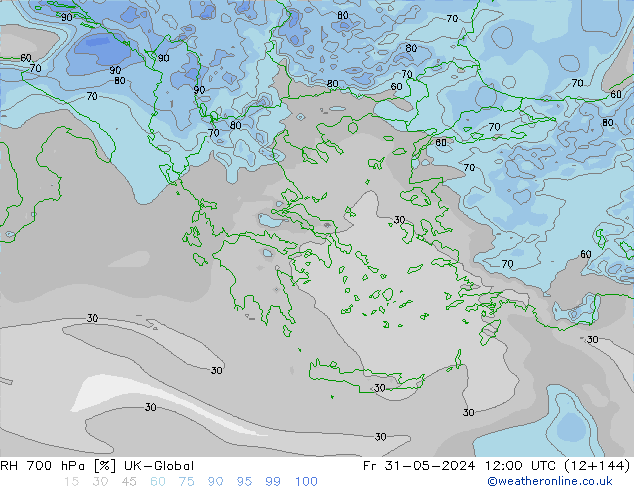 RV 700 hPa UK-Global vr 31.05.2024 12 UTC