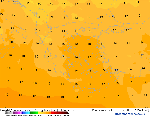 Hoogte/Temp. 850 hPa UK-Global vr 31.05.2024 00 UTC