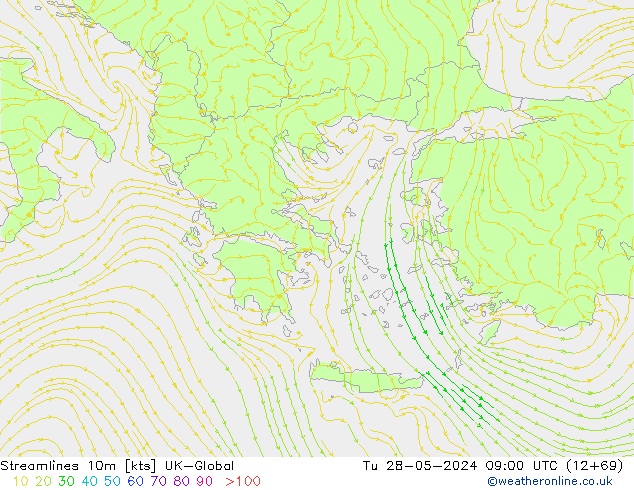 Streamlines 10m UK-Global Tu 28.05.2024 09 UTC