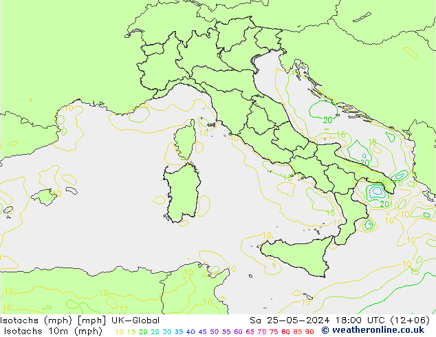 Isotachs (mph) UK-Global So 25.05.2024 18 UTC