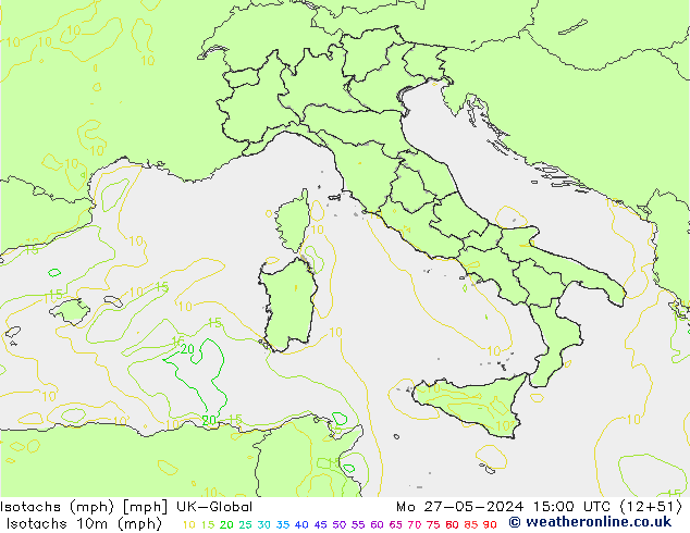 Eşrüzgar Hızları mph UK-Global Pzt 27.05.2024 15 UTC