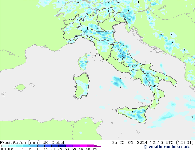 Srážky UK-Global So 25.05.2024 13 UTC