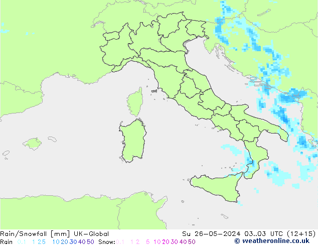 Rain/Snowfall UK-Global Ne 26.05.2024 03 UTC