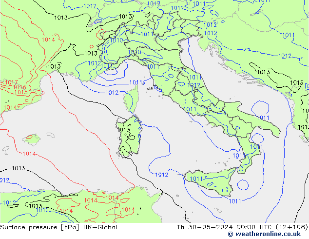 Luchtdruk (Grond) UK-Global do 30.05.2024 00 UTC