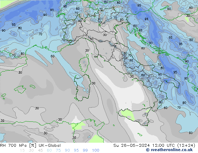 700 hPa Nispi Nem UK-Global Paz 26.05.2024 12 UTC