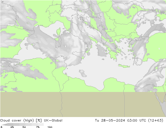 Cloud cover (high) UK-Global Tu 28.05.2024 03 UTC