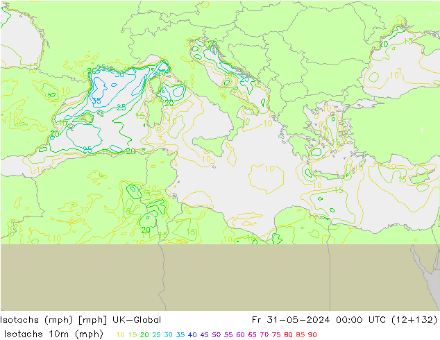 Isotachs (mph) UK-Global  31.05.2024 00 UTC