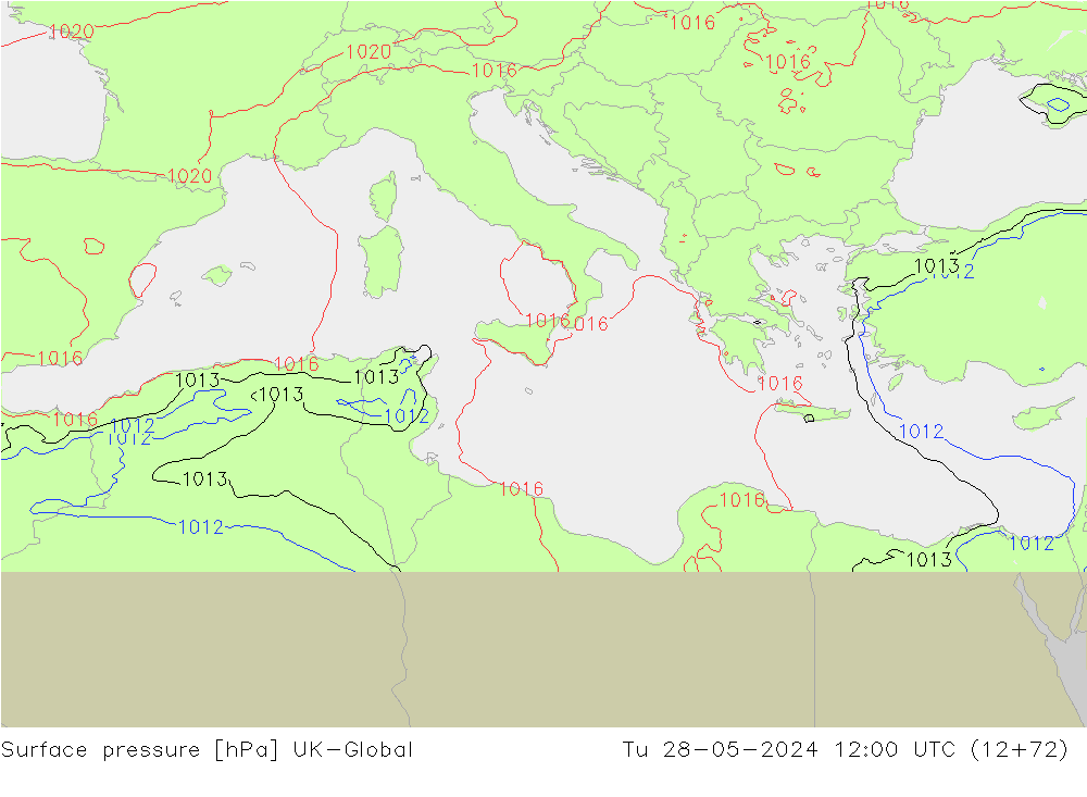 Luchtdruk (Grond) UK-Global di 28.05.2024 12 UTC