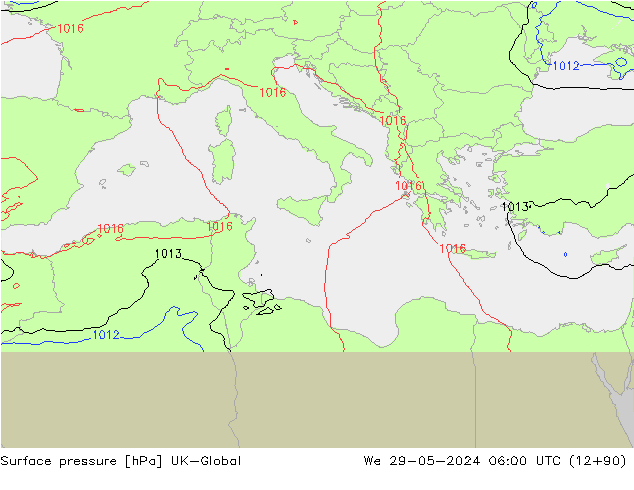 приземное давление UK-Global ср 29.05.2024 06 UTC