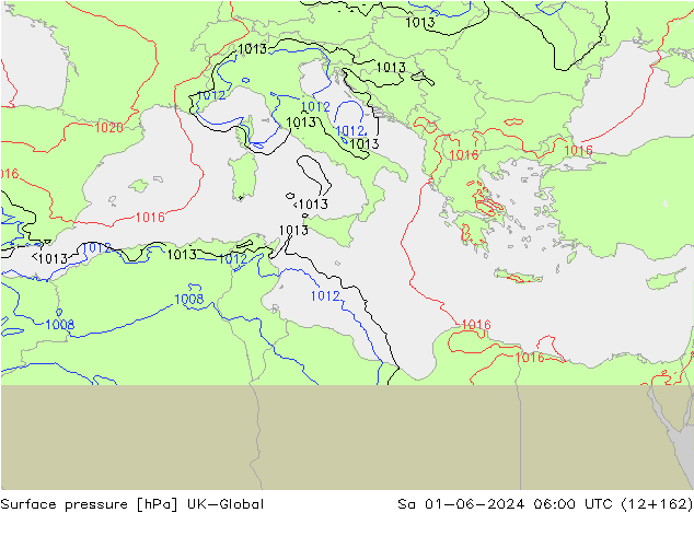 Surface pressure UK-Global Sa 01.06.2024 06 UTC