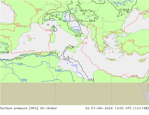 pressão do solo UK-Global Sáb 01.06.2024 12 UTC