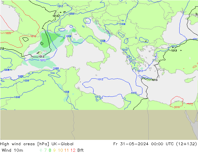 High wind areas UK-Global Fr 31.05.2024 00 UTC