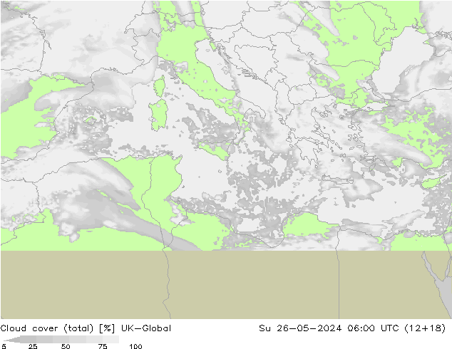 Nuages (total) UK-Global dim 26.05.2024 06 UTC
