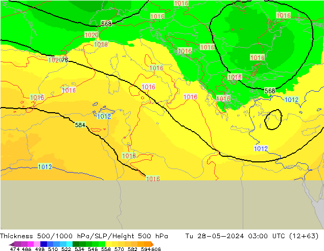 Schichtdicke 500-1000 hPa UK-Global Di 28.05.2024 03 UTC