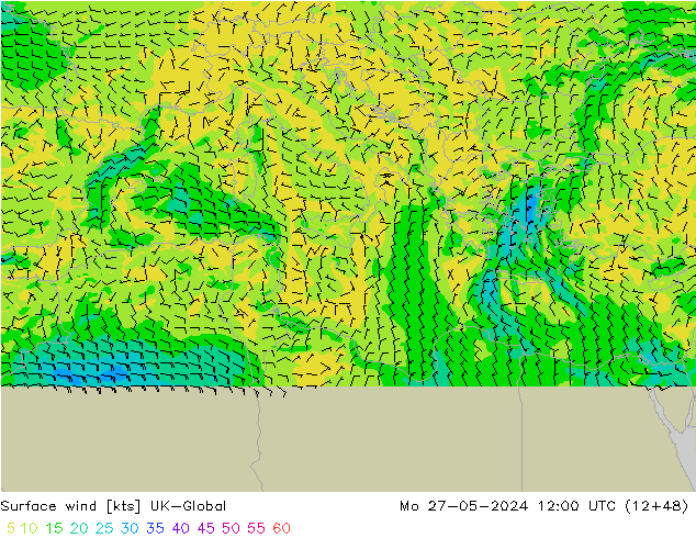 ветер 10 m UK-Global пн 27.05.2024 12 UTC
