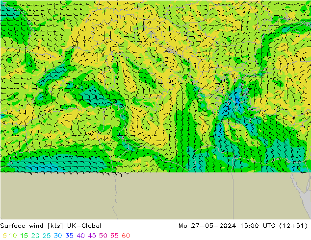 ветер 10 m UK-Global пн 27.05.2024 15 UTC