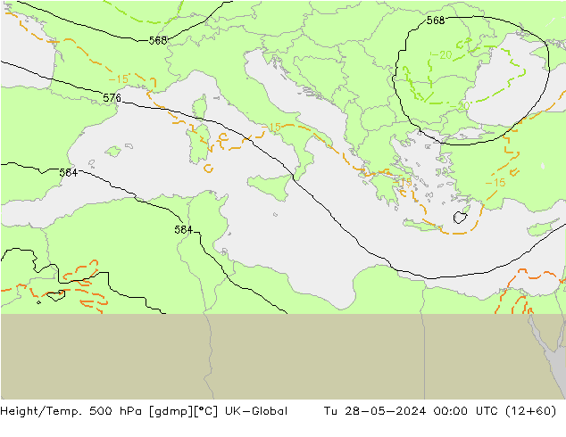 Geop./Temp. 500 hPa UK-Global mar 28.05.2024 00 UTC