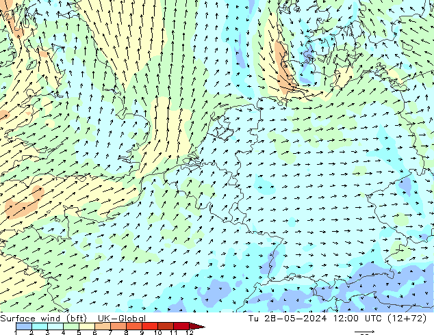  10 m (bft) UK-Global  28.05.2024 12 UTC