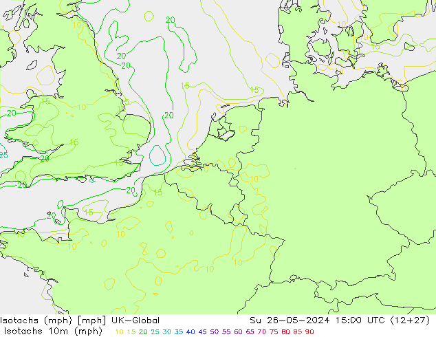 Isotachs (mph) UK-Global dom 26.05.2024 15 UTC