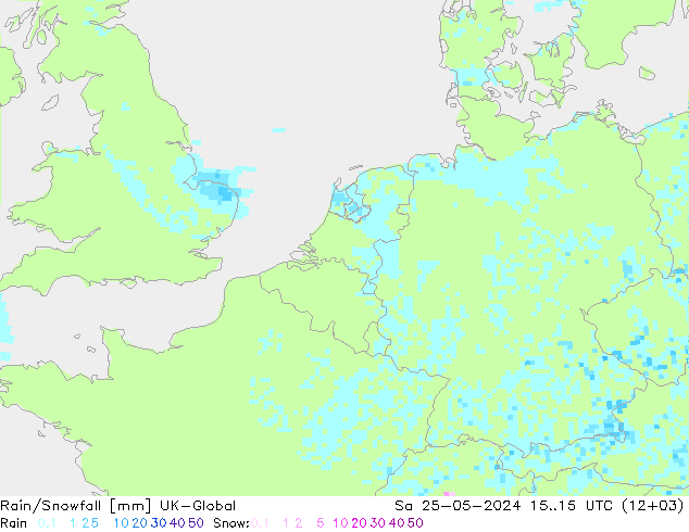 Regen/Schneefall UK-Global Sa 25.05.2024 15 UTC