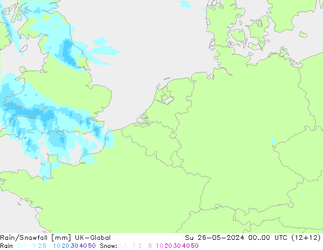 Regen/Schneefall UK-Global So 26.05.2024 00 UTC
