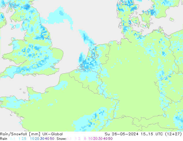 Rain/Snowfall UK-Global  26.05.2024 15 UTC
