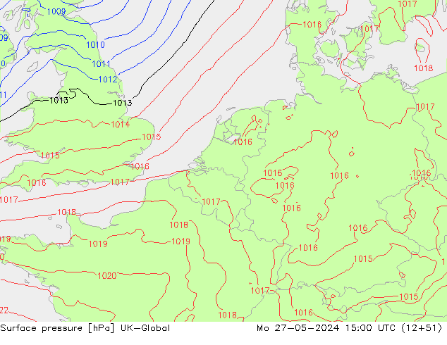 pression de l'air UK-Global lun 27.05.2024 15 UTC