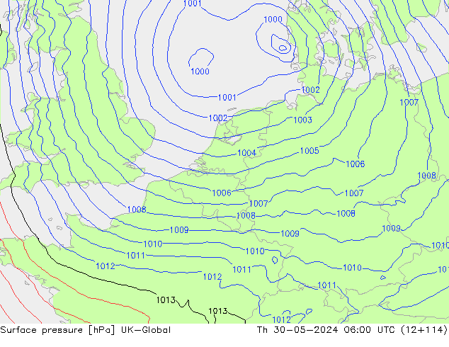 pressão do solo UK-Global Qui 30.05.2024 06 UTC