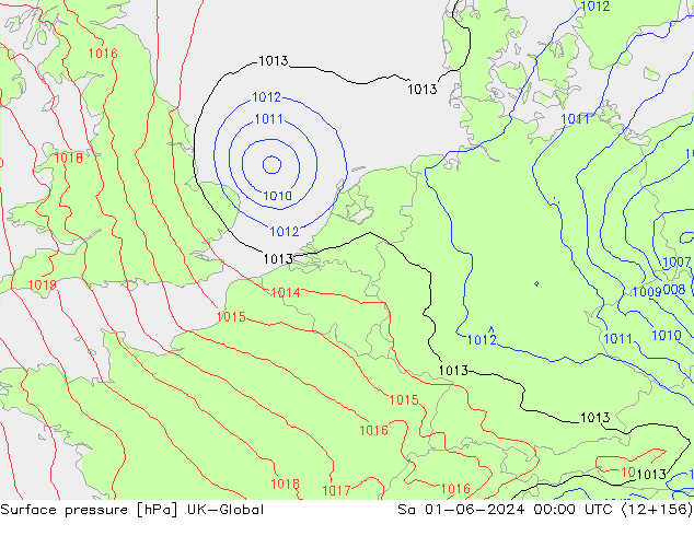 Surface pressure UK-Global Sa 01.06.2024 00 UTC