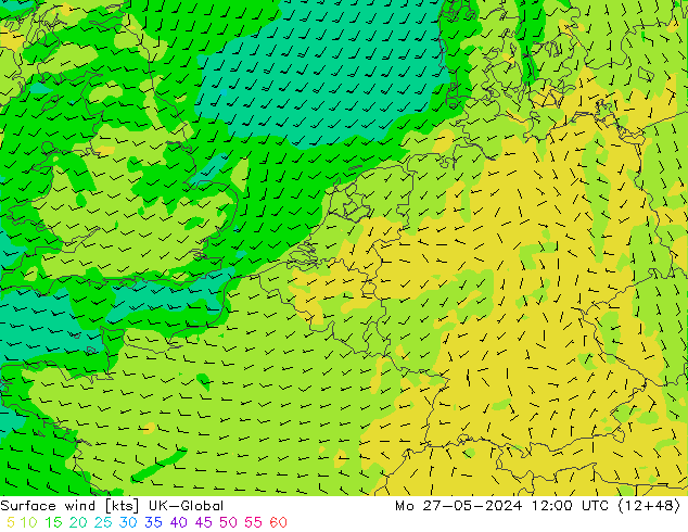 Vento 10 m UK-Global Seg 27.05.2024 12 UTC