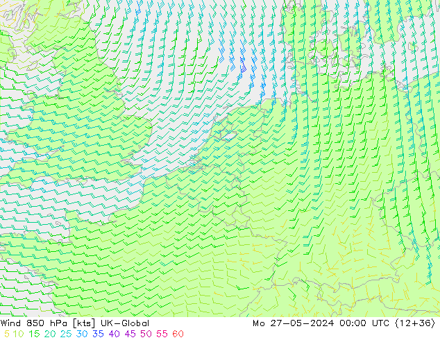 ветер 850 гПа UK-Global пн 27.05.2024 00 UTC