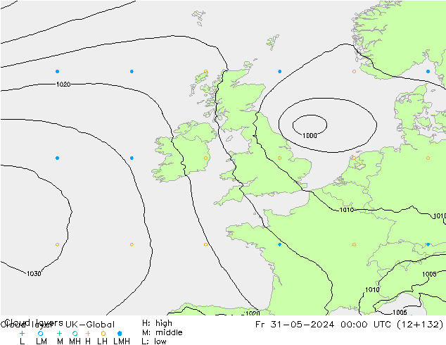 Cloud layer UK-Global Fr 31.05.2024 00 UTC