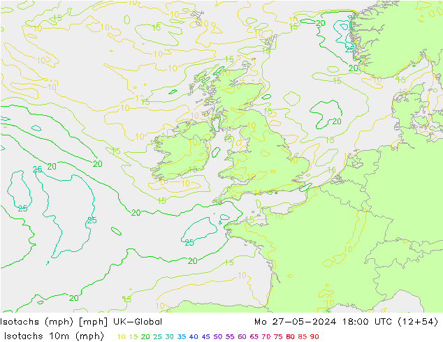 Eşrüzgar Hızları mph UK-Global Pzt 27.05.2024 18 UTC