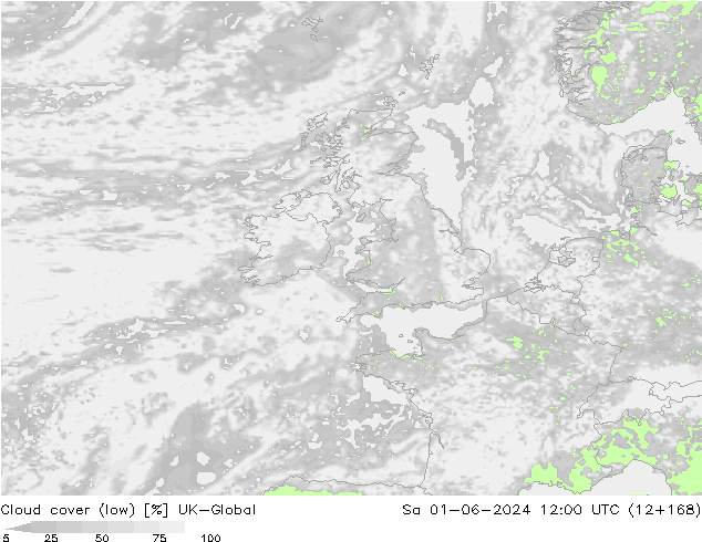 Bewolking (Laag) UK-Global za 01.06.2024 12 UTC