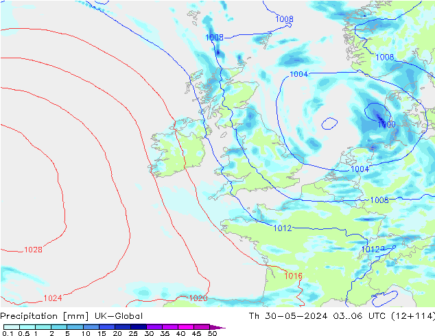 precipitação UK-Global Qui 30.05.2024 06 UTC