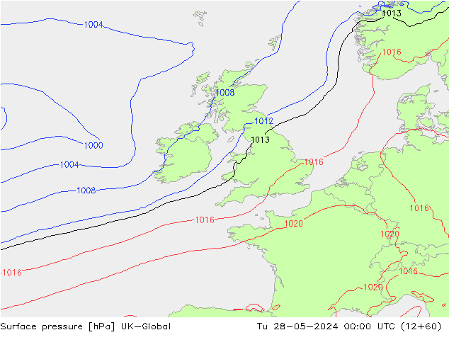 Yer basıncı UK-Global Sa 28.05.2024 00 UTC