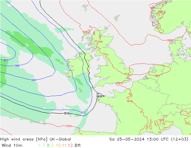 High wind areas UK-Global sam 25.05.2024 15 UTC