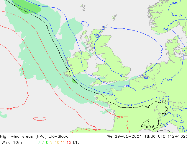 High wind areas UK-Global ср 29.05.2024 18 UTC