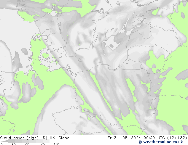 Nuages (élevé) UK-Global ven 31.05.2024 00 UTC