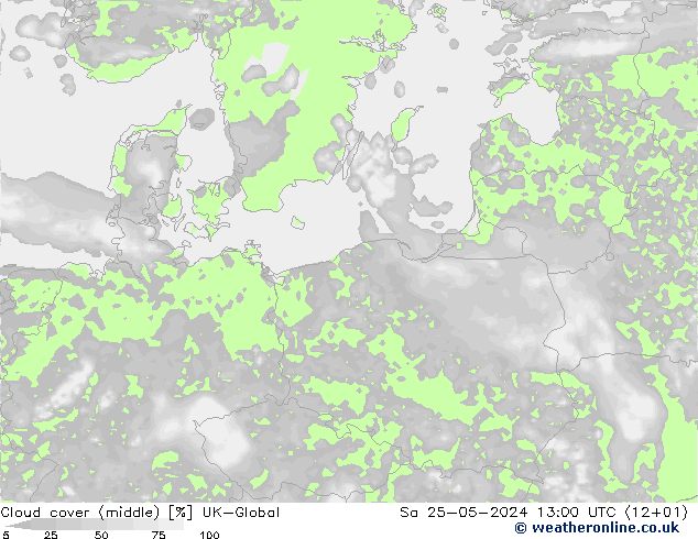 Cloud cover (middle) UK-Global Sa 25.05.2024 13 UTC