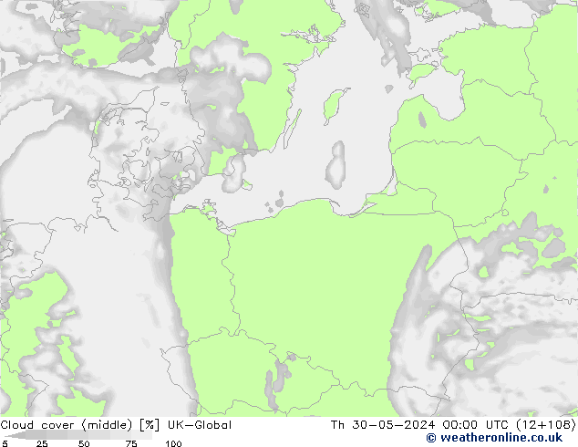 Cloud cover (middle) UK-Global Th 30.05.2024 00 UTC