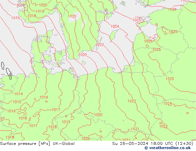 Yer basıncı UK-Global Paz 26.05.2024 18 UTC