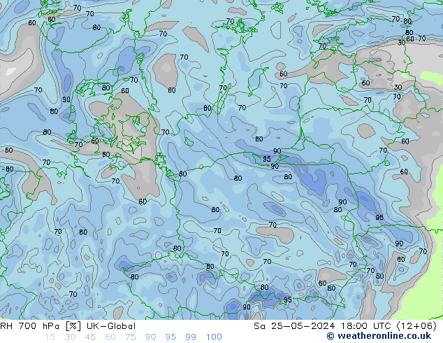 RH 700 hPa UK-Global Sa 25.05.2024 18 UTC